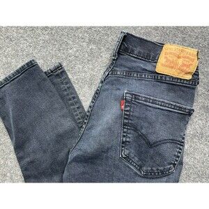 Levis 514 Jeans Mens 32x34 (29x32.5) Blue Slim Straight Dark Wash Faded Denim